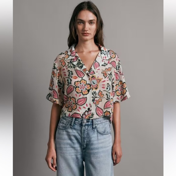 Rag & Bone Mare Cropped Floral Shirt- Size XS; Excellent Condition - Picture 8 of 8